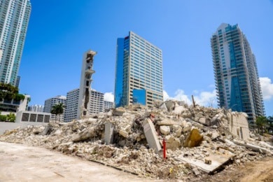 Descarte de entulhos de obras na construção civil