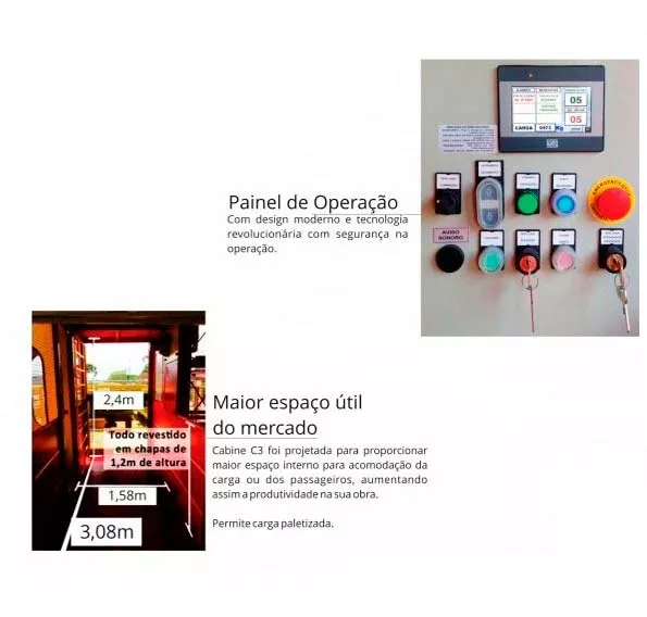 Caracter?sticas do Elevador Cremalheira